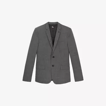Куртка узкого кроя из шерсти с узором «гусиные лапки» The Kooples, черный