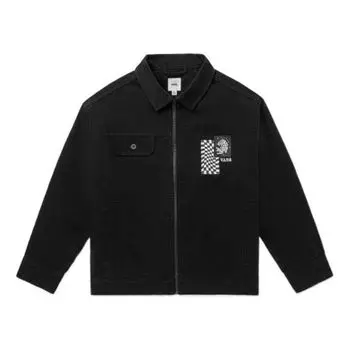 Куртка Vans Printing Embroidered lapel Zipper Long Sleeves Jacket Unisex Black, черный
