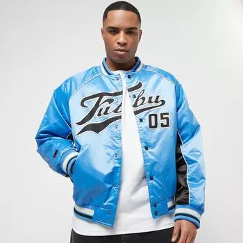 Куртка Varsity Satin Raglan Bomber Jacket Fubu, цвет light blue/black/creme