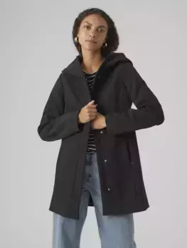 Куртка Vero Moda для активного отдыха "VMSOFTSHELLDONA WRP JACKET BOOS", с капюшоном, черный