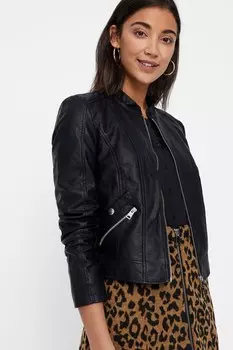 Куртка Vero Moda из искусственной кожи из полиуретана VERO MODA, черный