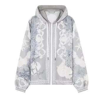 Куртка Versace La Vacanza Print Blouson, цвет Concrete/Dusty Blue/Bone