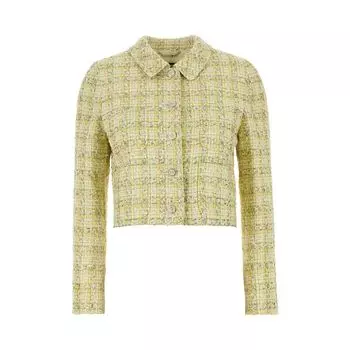 Куртка Versace Mix Fancy Tweed Informal Jacket 'Peridot/White', желто-коричневый