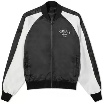 Куртка Versace Rose Flower Embroidery, черный