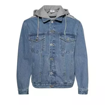 Куртка Vetements Deconstructed Hooded Denim Jacket 'Mid Blue', синий