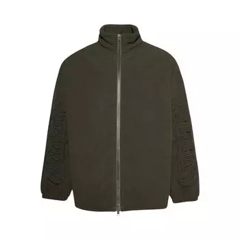 Куртка Vetements Embroidered Metal Logo Fleece Jacket Khaki, желто-коричневый