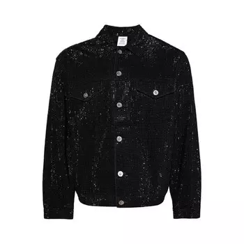 Куртка Vetements Iced-Out Denim Jacket Black/Black, черный