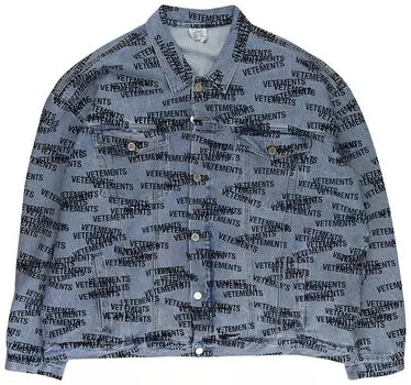 Куртка Vetements Stamped Logo Denim Jacket 'Blue', синий