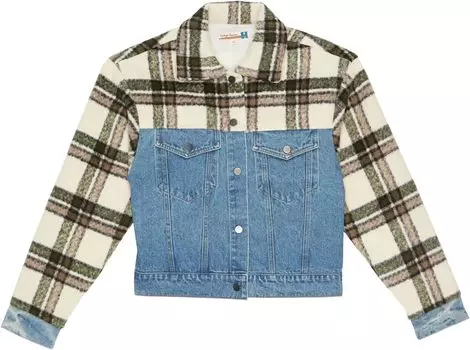 Куртка Vintage Havana Plaid and Denim Shacket, цвет Plaid/Denim