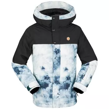 Куртка Volcom Sass'N'Frass утепленная для девочек, черный/белый/голубой