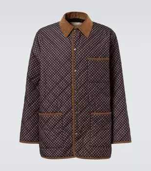 Куртка в горох с стёганой отделкой Valentino, Blu/Sabbia/Avorio