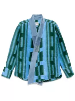 Куртка в клетку Greg Lauren, синий