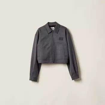 Куртка в клетку принца Уэльского Miu Miu, серый