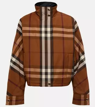 Куртка в клетку с воротником-воронкой Burberry, мультиколор