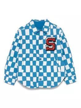 Куртка в клетку Stella McCartney Kids, синий
