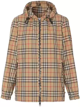 Куртка в клетку Vintage Check с капюшоном BURBERRY, нейтральный