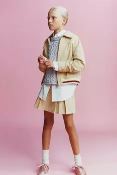 Куртка в ребрешку ZARA, светло-бежевый