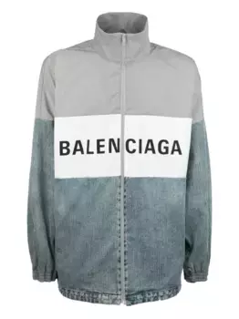 Куртка в стиле колор-блок с логотипом BALENCIAGA, серый