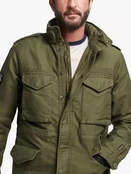 Куртка в стиле милитари M65 Field Borg на подкладке Superdry, темный хаки