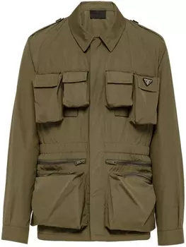 Куртка в стиле милитари с карманами Prada, зеленый