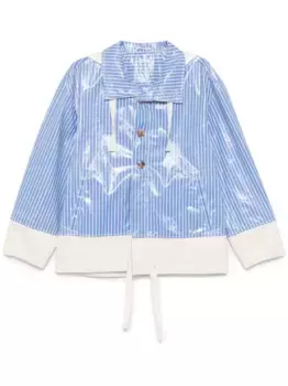 Куртка в тонкую полоску с капюшоном THOM BROWNE, синий