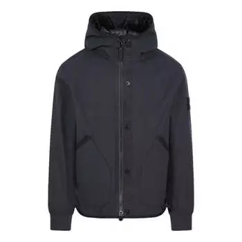 Куртка waffen patch shell r hooded jacket 'black' Stone Island, черный