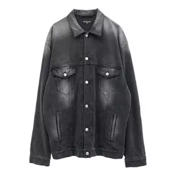 Куртка washed denim jacket large fit 'black' Balenciaga, черный