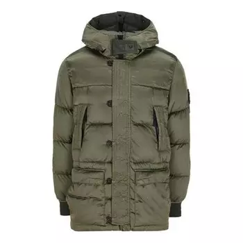 Куртка water repellent split hood down puffer jacket 'green' Stone Island, зеленый
