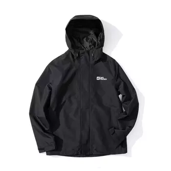 Куртка-ветровка Jack Wolfskin Outdoor Hiking, водонепроницаемая, ветрозащитная, дышащая, унисекс, Black/6000
