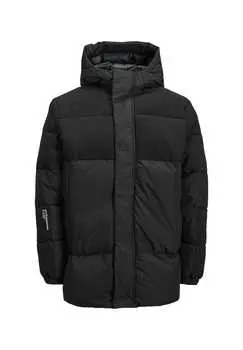Куртка ветрозащитная стеганая куртка с капюшоном и молнией Jack & Jones, черный