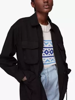 Куртка Whistles Carly Cargo в стиле милитари, потертый черный