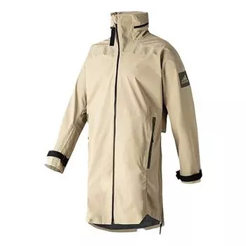 Куртка windproof waterproof outdoor mid-length hooded windbreaker jacket brown Adidas, коричневый