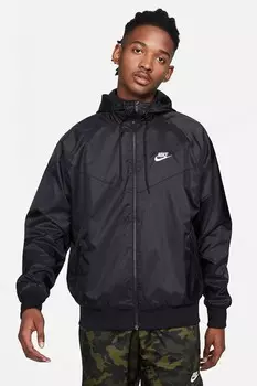 Куртка Windrunner с капюшоном и контрастами Nike, черный