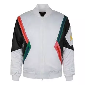 Куртка wings ma-1 casual sports colorblock stand collar jacket white Air Jordan, белый