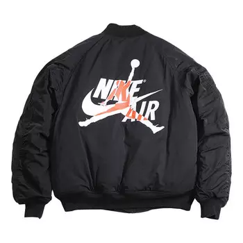 Куртка wings ma-1 logo printing stay warm casual jacket black Air Jordan, черный