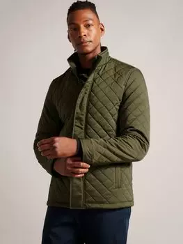Куртка-воронка Finnich Diamond Quilt Ted Baker, зеленый хаки