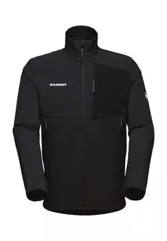 Куртка, воротник стойка, флис, нагрудный карман, мужская MAMMUT, цвет Black White