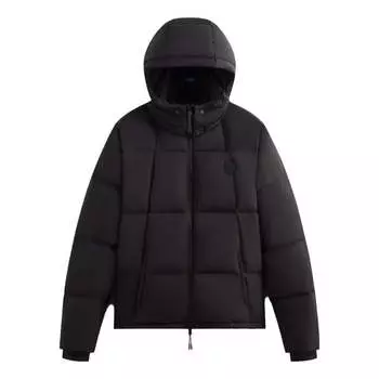 Куртка wrinkle nylon midi puffer 'black' Kith, черный