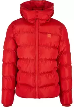 Куртка всепогодная URBAN CLASSICS " Urban Classics Men's Hooded Puffer Jacket" (1 шт.), с капюшоном, красный