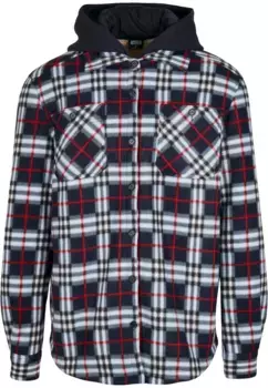Куртка всепогодная URBAN CLASSICS " Urban Classics Men's Hooded Polar Fleece Overshirt" (1 шт.), с капюшоном, красный