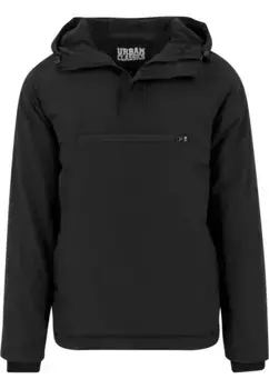 Куртка всепогодная URBAN CLASSICS " Urban Classics Men's Padded Pullover Jacket" (1 шт.), с капюшоном, черный