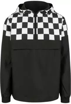 Куртка всепогодная URBAN CLASSICS " Urban Classics Men's Check Pullover Jacket" (1 шт.), с капюшоном, черный