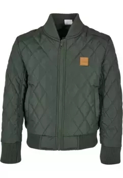 Куртка всепогодная URBAN CLASSICS " Urban Classics Men's Boys Diamond Quilt Nylon Jacket" (1 шт.), без капюшона, оливковый