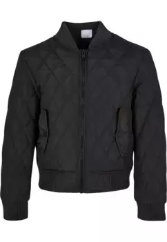 Куртка всепогодная URBAN CLASSICS " Urban Classics Women's Girls Diamond Quilt Nylon Jacket" (1 шт.), без капюшона, черный