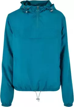 Куртка всепогодная URBAN CLASSICS " Urban Classics Women's Ladies Basic Pullover Jacket" (1 шт.), с капюшоном, зеленый