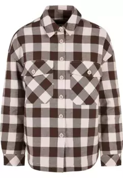 Куртка всепогодная URBAN CLASSICS " Urban Classics Women's Ladies Flannel Padded Overshirt" (1 шт.), без капюшона, коричневый