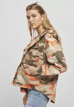 Куртка всепогодная URBAN CLASSICS " Urban Classics Women's Ladies Oversized Camo Parka Jacket" (1 шт.), с капюшоном, цвет Brickcamo