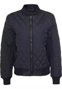 Куртка всепогодная URBAN CLASSICS " Urban Classics Women's Ladies Diamond Quilt Nylon Jacket" (1 шт.), без капюшона, цвет морской волны