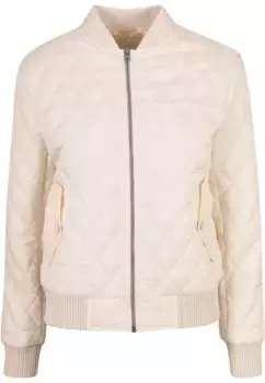 Куртка всепогодная URBAN CLASSICS " Urban Classics Women's Ladies Diamond Quilt Nylon Jacket" (1 шт.), без капюшона, белый
