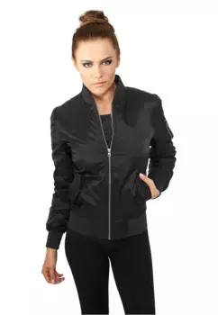 Куртка всепогодная URBAN CLASSICS " Urban Classics Women's Ladies Basic Bomber Jacket" (1 шт.), без капюшона, черный